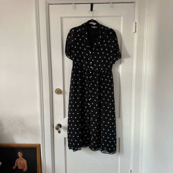 Sandy Liang  Picasso black midi Dress - Picture 2 of 4